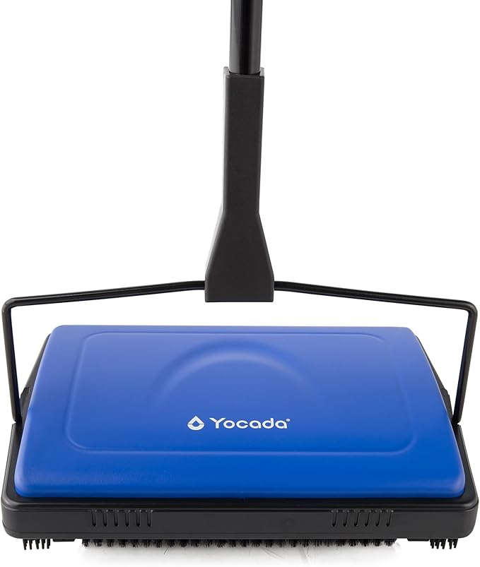 Yocada Carpet Sweeper Cleaner for Home Office Low Carpets Rugs Undercoat Carpets Pet Hair Dust Scraps Paper Small Rubbish Cleaning with a Brush Dark Blue