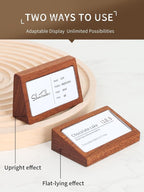 6 Pack Mini Wood Price Tag Label Holder Tabletop Stand or Recline Small Sign Holder for Retail Store Boutique Name Card Restaurant Food Labeling (2.36X1.18 in)
