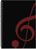 MAXCURY Blank Sheet Music Composition Manuscript Staff Paper Art Music Notebook Black 100 Pages 26x19cm (Black/Fuchsia)