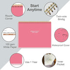 Weekly Productivity Planner - 8.5" x 11" Dashboard Desk Notepad Has 6 Focus Areas to List Tasks for Goals, Projects, Clients, Academic or Meal-Organize Your Daily Work Efficiently, 54 Weeks, Pink