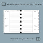 POPRUN 2026 Weekly and Monthly Planner Calendar, January 2026 - December 2026,Medium-6.75" x 8.75" Spiral Bound Appointment Book, Includes Monthly Tabs, Inner Pocket,Soft Cover - Midnight Green