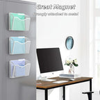 MINDEPOT Magnetic Wall File Organizer,Hanging Wall Mounted File Folder Binder Holder Mail Organizer for Office,Home and School Supplies
