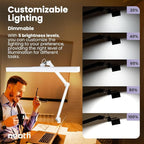 Neatfi 3,000 Lumens Ultra LED Desk Lamp with Clamp, 30W Dimmable Monitor Light, 5 Brightness Levels & 5 Light Modes (White, 28 Inches with Metal Arm)