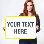 Personalized Custom Customize for Office, Business, Workplace, Home, Airbnb, Delivery Yellow Sign, 18x24 Inches, Rust Free .063 Aluminum, Fade Resistant, Made in USA by Sigo Signs