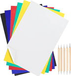 105 Pcs Carbon Transfer Paper 11.7 x 8.3 Inch Tracing Carbon Graphite Copy Paper with Embossing Stylus Tracing Stylus Dotting Tools for Cloth Wood (Black, Blue, White, Green, Red, Yellow)