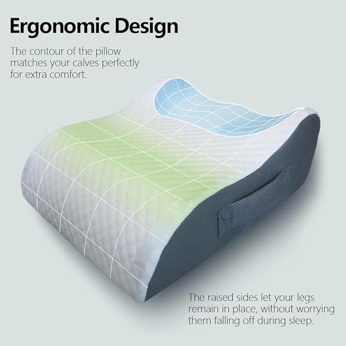 BlissfulNest Leg Elevating Pillow Leg Elevation Pillow for Legs/Knee/Ankle Post Surgery Memory Foam Cooling Fabric Eases Legs/Feet/Calves Pressure Speeds Post Surgery Recovery