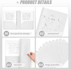 Lincia 100 Pcs Plastic Folders with Pockets and Prong Folders with Prongs 2 Pockets for Office, School for Students, Teachers, Office Workers(White)