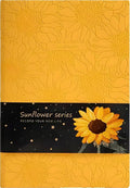 ipoul Sunflower Journal, Yellow Notebook, Softcover Notebook, College Ruled Notebook, Lined Journal, A5, 6"x8", PU Leather Soft Cover, Writing Journal, Sunflower Gifts for Women, Beautiful Journal