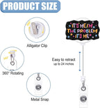 Badge Reel Retractable with ID Clip Badge Reel Holder Funny Acrylic Badge Accessories for Nurse Office Worker Teacher Students Woman Men