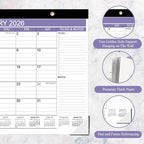 2026 Desk Calendar - Calendar 2026 from January 2026 - December 2026, Desk Calendar 2026 with to-do List, 12" x 17", Purple