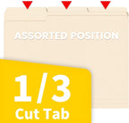 SUNEE File Folders, 120 Pack Manilla Folders 8.5 x 11, 1/3 Cut Tab for Easy Labeling and Organization, Durable Standard Paper for Home, Office, School Filing