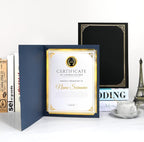SUNEE Certificate Holders(Blue, 60 Packs, New Pattern), Diploma Covers Gold Foil Border, for Letter Size 8.5x11 Certificates, Cardstock, Document Papers