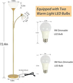 RISLG Floor Lamp, Standing lamp, Stepless Dimming Brightness, Included 9W and 5W LED Bulbs, Lamp for Living Room, Bedroom, Office, Reading