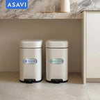 ASAVI Trash & Recycle Stickers – 2-Pack Self-Adhesive Vinyl Labels, Waterproof & Durable (Brushed Silver Green Blue, Medium 6.3 x 2.7 inches)