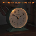 4.5"Retro Analog Alarm Clock,Vintage decor , Super Silent Non Ticking Small Clock with Manual Light, Snooze, Battery Operated, for Bedroom, Living Room, Office,Nightstand, Bedside, Desk ,Table(Green)