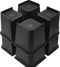 MXMZHXU Bed Risers 2 inch, 3 inch, 4 inch, 6 inch or 8 inch Heavy Duty Furniture Risers, Up to 6000 Lbs L Shaped Design Bed Lifts Blocks for Couch Desk Sofa Table (Black, 6 Inch 8 Pack)