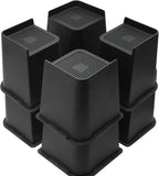 MXMZHXU Bed Risers 2 inch, 3 inch, 4 inch, 6 inch or 8 inch Heavy Duty Furniture Risers, Up to 6000 Lbs L Shaped Design Bed Lifts Blocks for Couch Desk Sofa Table (Black, 6 Inch 8 Pack)