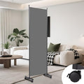 Room Divider(1 Panel-22in) Wall Divider for Room Separation, Portable Privacy Screens W/Wheels, Metal Frame Freestanding Room Separators 5.6FT Room Partitions and Dividers