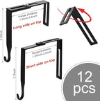 Amylove 12 Pcs Adjustable Cubicle Hanger Universal Partition Metal Cubicle Hooks Door Hanger, Adjusted to Fit Panels with 1 3/8 Inch to 3 1/2 Inch Thickness for Office Whiteboard (Black)