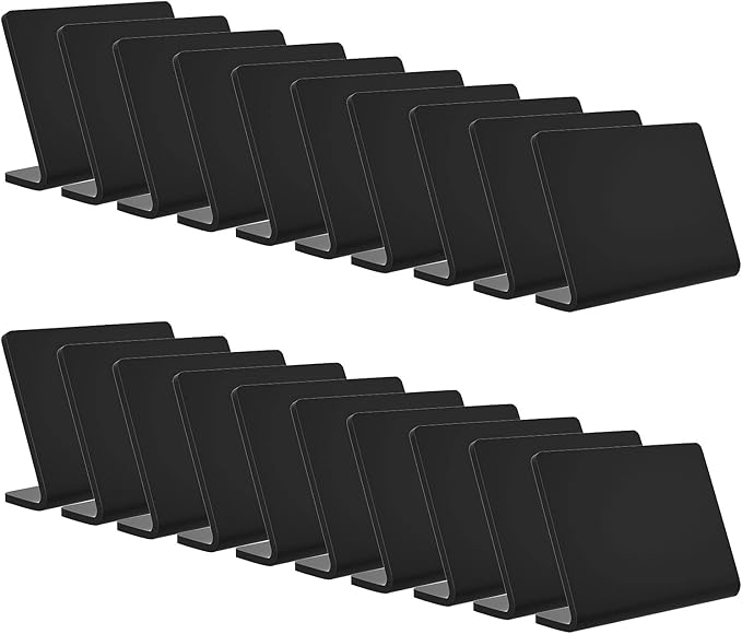 20 Pack Acrylic Mini Chalkboard Sign for Food, AITEE Black Mini Tabletop Chalkboard Signs, Small Buffet Chalkboards Signs for Bakery, Birthday Parties, Message Board Signs, Buffet, Weddings and Retail
