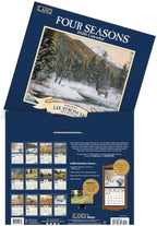 Lang Four Seasons 2026 Wall Calendar – 12-Month Calendar with Stapled Binding, Linen-Embossed Seasonal Landscape Artwork by Lee Stroncek, 13.4" × 12"