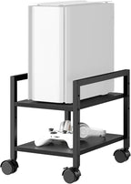 HOOBRO PC Stand, 2-Tier PC Tower Stand Fits Most Computer Towers, CPU Holder for Floor, Height Adjustable, CPU Stand with Wheels Under Desk, for Home Office, Black BB11CJ01