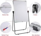 Dry Erase Board with Stand, Double Sided Magnetic Whiteboard, 24 x 36 Portable Height Adjustable White Board with Aluminium Frame
