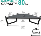 TEAMIX 26 inch Triangle Monitor Stand Riser, Desktop Corner Shelf with Metal Leg Wood Computer Stand with Storage Laptop Riser Office Organization