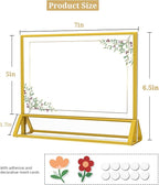 PPH-Sisy Clear Acrylic Sign Holder 7x 5 Horizontal Double Sided Gold Frame Flyer Holder for Wedding Table Number Menu Holder (6pcs)