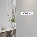 2" x 8" Personalized Office Aluminum Name Plates, Custom Elegant Name Plates for Office Door or Wall Sign, Door Name Plate with Adhesive, 3 Colors Available (Silver, Black, White)