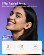 Hearprotek Concert Ear Plugs, 2Pairs Reusable high Fidelity Musician Ear Plugs for Concerts Loud Music-Noise Reduction Ear Protection earplugs for Rave,Festival,Music,Tinnitus Relief