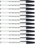SyPen Personalized Stick Pens With your Custom Logo or Text-500 Pack Bulk-for Businesses, Parties, and Events, Custom Printed Slim Ballpoint Pens with Cap, Black, Black Ink
