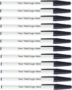 SyPen Personalized Stick Pens With your Custom Logo or Text-500 Pack Bulk-for Businesses, Parties, and Events, Custom Printed Slim Ballpoint Pens with Cap, Black, Black Ink