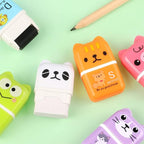 Tamaki 6 Pack Erasers for Kids, Cute Erasers with Cover and Roller, Pencil Rubber Eraser for Party Favors Gift Supplies (Model B)