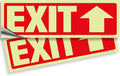 iSYFIX Exit Stickers Signs with Directional Up Arrow 2 Pack 12x4 Inch - Glow in the Dark Photoluminescent Vinyl for Office, School, Business, Warehouse - UV & Weather Resistant for Indoor/Outdoor Use