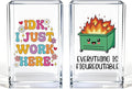 Vgrti Funny Dumpster Fire Work 2 Pack Acrylic Cosmetic Pencil Pen Holder Cup, Cute Office Pen Holder for Desk, Funny Work Burnout Gifts for Coworker Friend, Mental Health Gifts for Women Boss Teacher