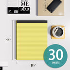 MSKKSM Legal Pads 8.5 x 11, 6 Pack Yellow Note Pads 8.5 x 11 Writing Pads, Wide Ruled Legal Notepads, Lined Pads of Paper Yellow Paper Pads, 30 Sheets Per Notepad for School, Home, Office, Business