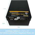Lineco 4x6 Photo Storage Box, with 12 Acid-Free Envelopes, Holds Up to 1000 3.5" x 5", or 4" x 6" Photos, Metal Edge Archival Storage Box for Photos Stickers Stamps Seeds, 5.5x7.5x11. Black