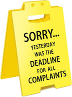 Smilelife Funny Office Cubicle Decor Yesterday Was The Deadline for All Complaints Desk Sign Team Office Gag Gifts for Coworker Teammate Employee Boss