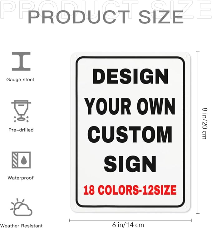 Custom Metal Personalized Signs With Photo Text Logo - Wall Decorative House Signs For Business & Home