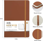 ViVin Lined Journal Notebooks for Work, 192 Pages, Medium 5.5 x 8.3 inch, College Ruled, A5 Hardcover Journaling Notebooks for Writing, 8 Pack Bulk,Brown