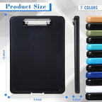 Ireer 12 Pcs Plastic Clipboard with Storage Heavy Duty Portable Writing Boards for 150 Sheet A4 Paper with Pen Holder Large Capacity Clipboards for Nurse Teacher Student Classroom Office (Deep Color)