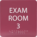 ADA CENTRAL SIGNS - 6" X6" Exam Room 3 Sign - ADA Compliant Tactile Graphics Grade 2 Braille Text Acrylic Wall Signs - Educational Institution Directional Assistance Test Center Door Sign for Schools