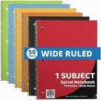 Trail maker Bulk Notebooks (50 Pack), One Subject Notebooks Wide Ruled, 70 Sheets,Spiral Bulk Notebooks for Kids, School Supplies, Journaling, Note Taking, Students, and Work