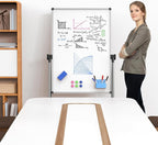 UIFER Double Sided White Board with Stand - 40x28 Portable Whiteboard Easel with Height Adjustable & 360° Rotation for Home Office Classroom, Standing Dry Erase Board for Presentation
