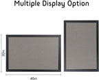 Bulletin Board 46x30 Inch, Large Cork Board with Grey Fabric and Pine Wood Frame, Cork Boards for Walls, Wall Mounted Fabric Notice Board for Home Office School, Vision Board and Message Organizer
