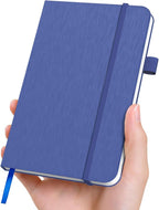 ONAVIA A6 Pocket Notebook Lined Journals, Small Journaling Notebooks, 160 Pages Hardcover Mini Notepad for Writing, Work, School, Travel and Note Taking with Pen Holder, 3.5" x 5.7" (Blue)