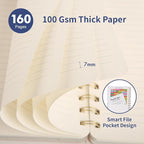 Spiral Notebook-5.75" x 8.125" College Ruled Journal with Inner Pockets and 160 Pages,PU Leather Cover Business Journal, Twin-Wire Binding Notebook Perfect for Office & Home School Supplies 6 pack Navy Blue