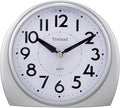 Tinload 5.5" Large Analog Alarm Clock Silent Non Ticking, Gentle Wake, Beep Sounds, Increasing Volume, Battery Operated Snooze and Manual Light, Easy Set,Silver(Best for Elder)