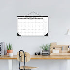 Desk Calendar 2026-18-Month (Jan 2026-Jun 2027) 17x12 Inches, 2 Stickers Included, Desktop/Wall Monthly Calendar for Home, School & Office (Simple black)